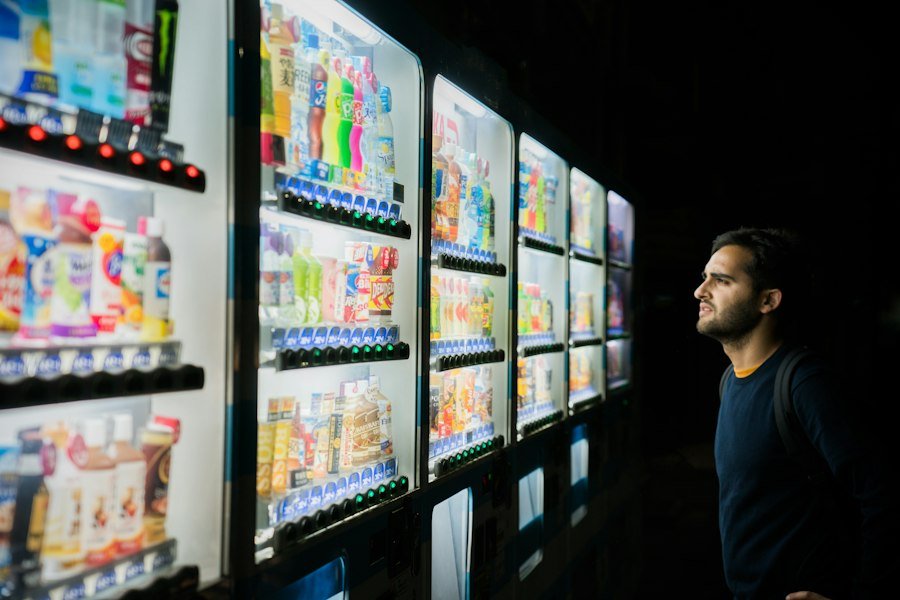 Automated vending machines in use